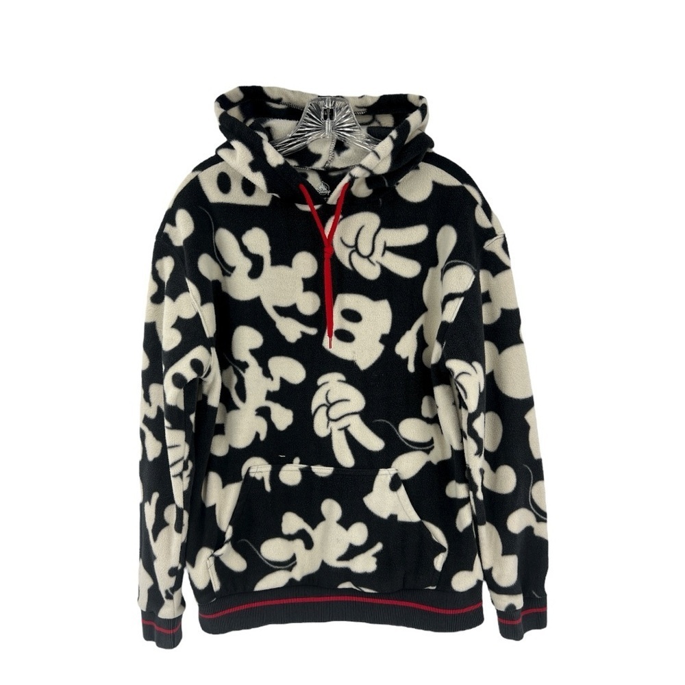Disney Parks Authentic Mickey Mouse Parts Pullover Fleece Hoodie Sweatshirt M